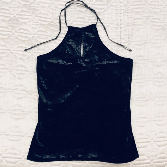Express Tops - ‘90s Velvet Halter Made In USA